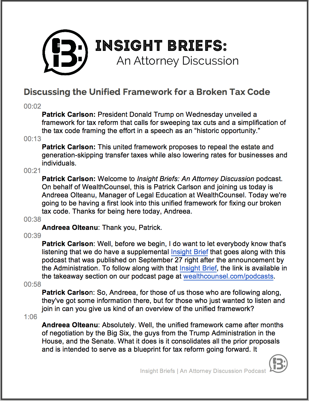 Podcast Transcript Unified Framework Thumbnail