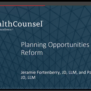 Business Planning Opportunities After Tax Reform